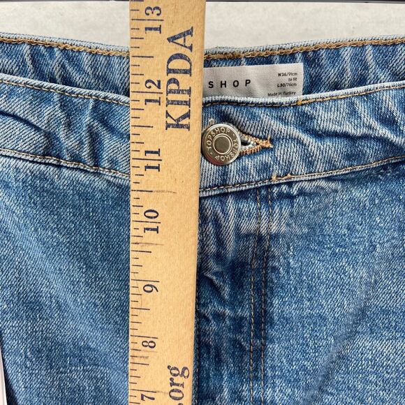 NWT Topshop Jeans Womens‎ 7 29x32 High Waist Straight Medium Washed Distressed - Picture 7 of 12